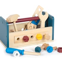 Værktøjskasse og arbejdsbænk